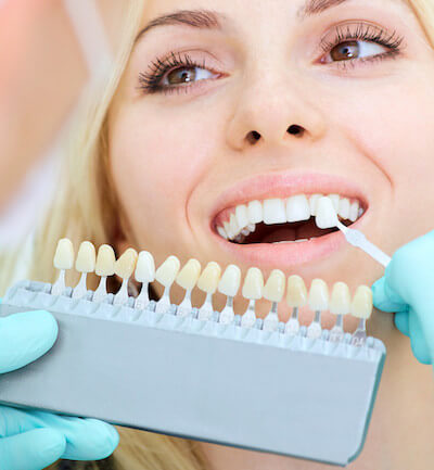 Closeup of a girl with beautiful smile at the dentist.